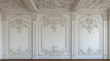 Elegant White 3D Wall Paneling Background