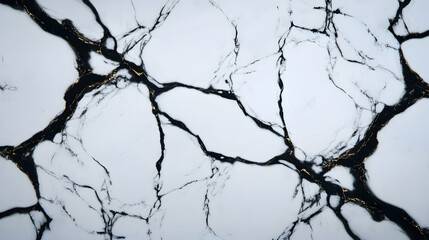 Abstract Background - White Marble with Black and Gold Veins Illustration