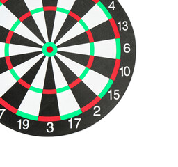 One dartboard isolated on white. Sports equipment