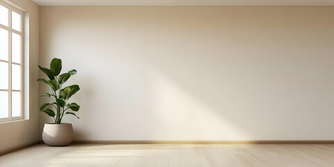 Illustration Background Empty Room Sunlight Plant Pot Wood Floor