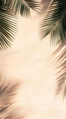 Tropical Background Image - Palm Leaves, Shadows, Beige, Summer, Beach, Nature, Botanical, Minimal, Design
