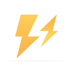 electricity sign lightning icon, colored flat vector. modern and minimalist design