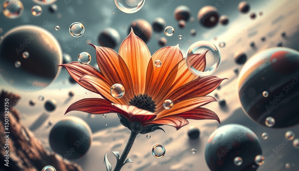 Canvas Prints cosmic bloom in floating realm