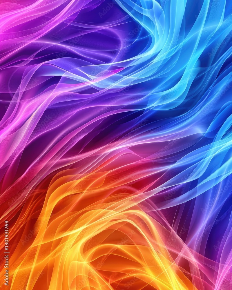 Poster vibrant swirling waves of color in dynamic abstract background design for creative projects