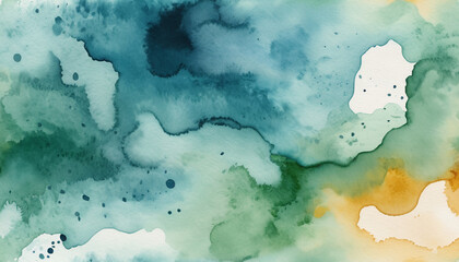 水彩画風の寒色背景素材