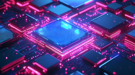 Fototapeta premium The glowing circuit board with futuristic feel