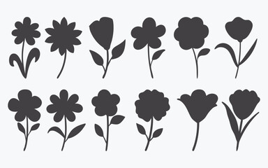 Set of flowers icon, colorful flowers icon, flower icon set