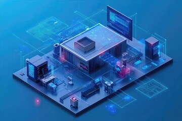 Digital Data Center Infrastructure with Network Connections and Equipment