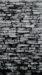 Abstract Background Illustration - Black and White Brick Wall Texture