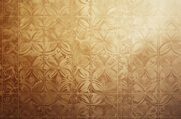 Golden textured background with ornate tile pattern.