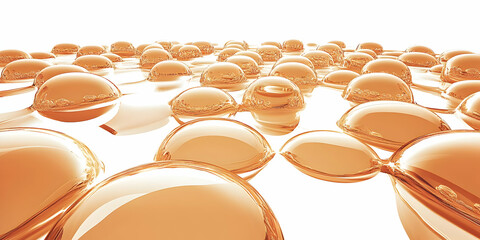 Fototapeta premium 3D Abstract Background - Golden Spheres Illustration