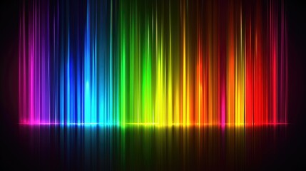 Fototapeta premium Vibrant Spectrum of Colorful Light Rays Shining Against a Dark Background