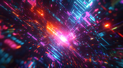 Fototapeta premium A glowing crescent moon shining brightly in a star-filled night sky.