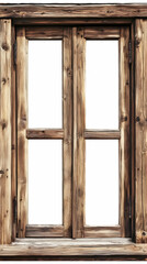 Photo Rustic Wooden Window Frame, Isolated