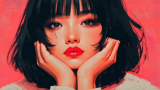 Demigirl Expressing Identity Through Art in Vibrant Abstract Painting with Bold Colors and Emotional Depth