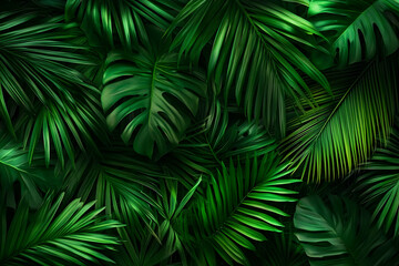 Tropical Background Image Lush Green Leaves Jungle