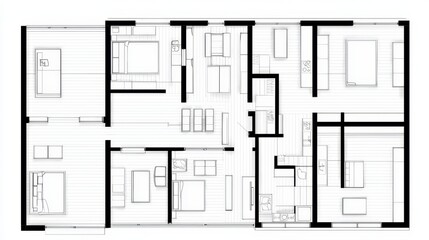 Modern Floor Plan Design for Contemporary Home with Spacious Layout and Functional Areas