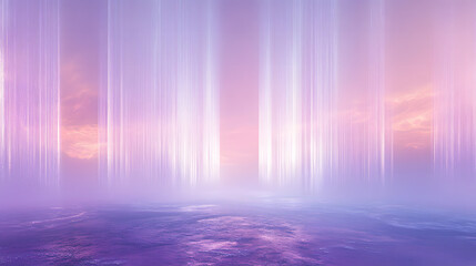 Soft, glowing beams of light spreading through the sky.