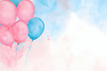 Illustration Background Abstract Pink Blue Balloons Sky