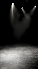Photo Background - Dark Empty Room, Spotlights, Grunge Floor