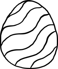 Groovy Easter Egg Doodle Outline Doodle