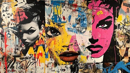 Colorful Wall Art Featuring Striking Female Faces at an Urban Location During the Day
