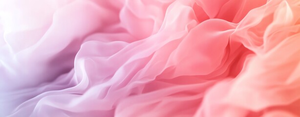 Obraz premium Soft Waves of Pink and Purple Fabric Create an Ethereal Atmosphere in a Gentle Gradient Effect