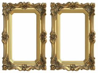 Illustration - Two Ornate Gold Picture Frames