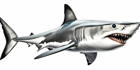 Naklejka premium 3D Illustration Great White Shark Teeth Ocean Predator Marine Life