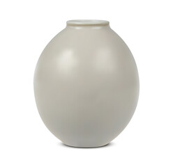 Realistic grey vase isolated on white background