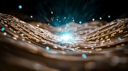 Abstract Digital Data Stream  Binary Code  Futuristic Technology Background