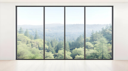 Fototapeta premium Serene Mountain View Room Illustration