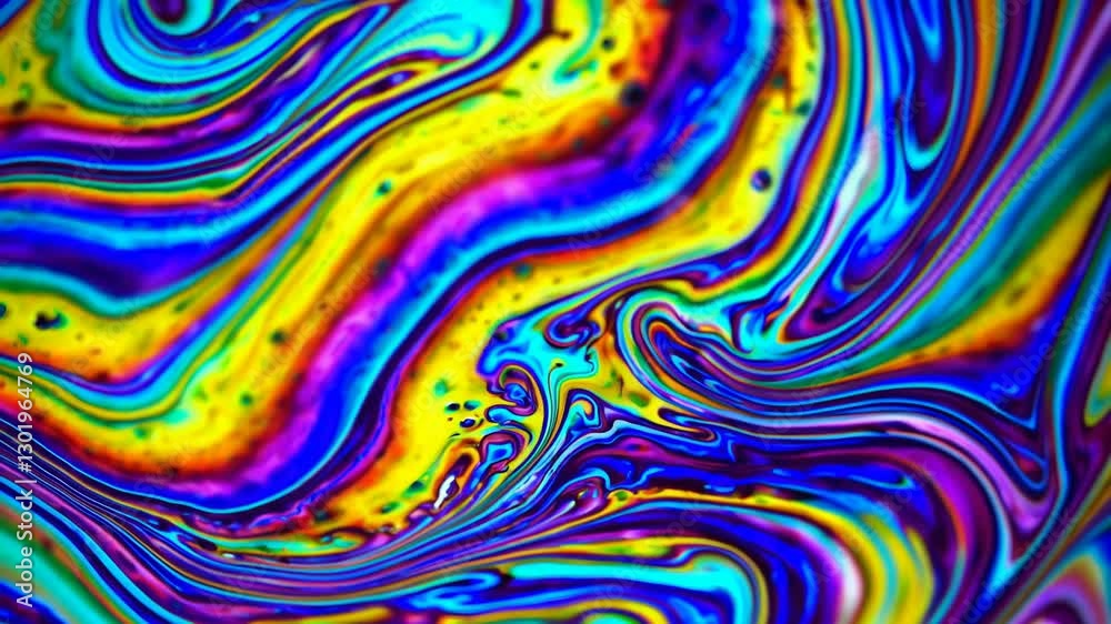 Poster Vibrant multicolor abstract swirl pattern with fluid motion. Artistic creativity concept