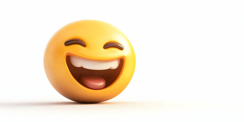 Fototapeta premium 3D Laughing Emoji Illustration - Joy, Happiness, Smile
