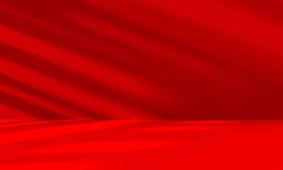 Wall interior background, studio and backdrops show products.with shadow from window color Red background for text insertion and presentation product