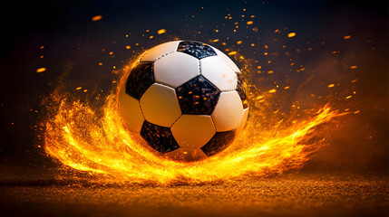 Fototapeta premium Fiery Soccer Ball Illustration