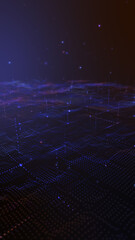 Futuristic digital geology terrain, digital data telemetry and engineer topography with contour lines. 3D wireframe cartography concept.