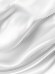 Naklejka premium Elegant White Silk Fabric with Soft Waves and Smooth Texture