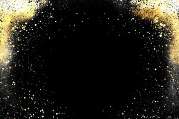 Abstract Background- Gold Glitter Sparkle on Black