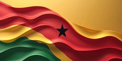 Waving Ghanaian Flag: Vibrant Colors and National Symbolism