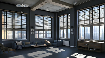 Modern Loft Apartment 3D Illustration