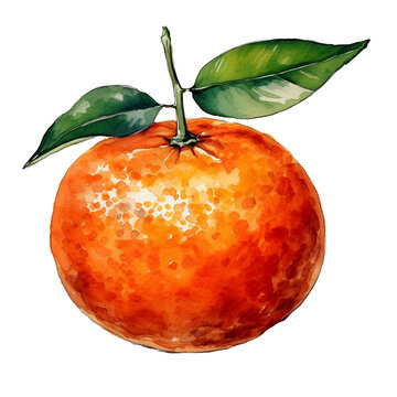 みずみずしく美味しそうな柑橘類のイラスト素材（葉っぱ付き）