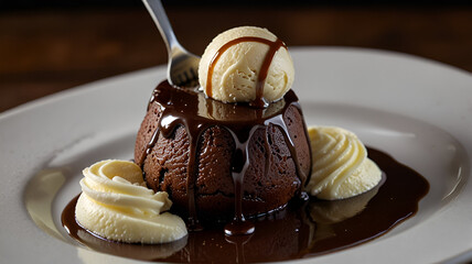 chocolate ice cream dessert,
ice cream with chocolate