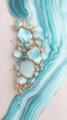 Abstract Background Illustration- Turquoise and Gold Design