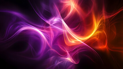 Obraz premium Electric pink and purple hues twist and turn in an abstract display of fluid, mystic energy.