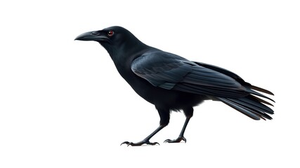 Fototapeta premium Enigmatic Crow Perched on Branch