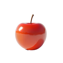 A digitally rendered image of a single red apple with a shiny surface and isolated.