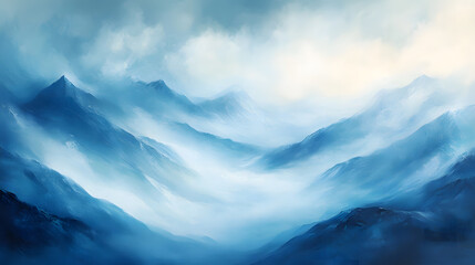 Subtle blue hills with soft cloud coverage creating a tranquil view.