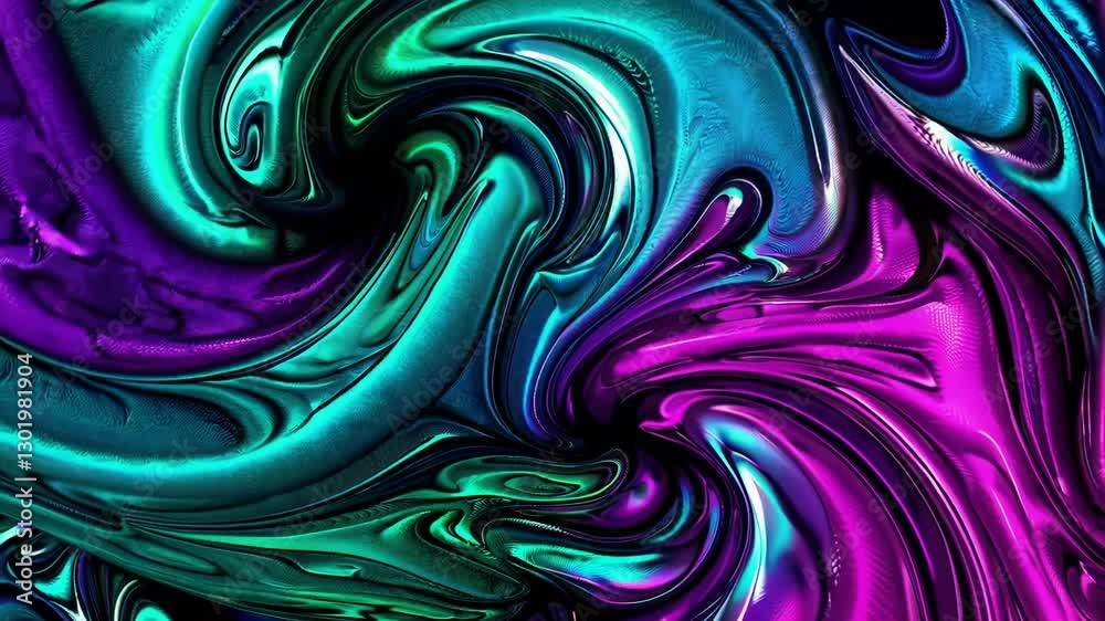 Poster vibrant purple and teal abstract swirl pattern. modern art and design concept