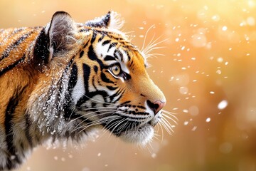 Obraz premium Majestic Tiger in Winter Wonderland.